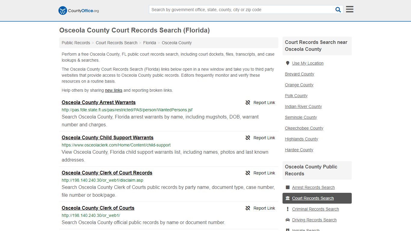 Osceola County Court Records Search (Florida) - County Office